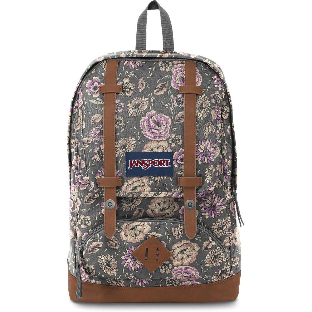 imageJanSport Cortlandt Laptop Backpack Black 15 Laptop SleeveSynthetic Leather Shoulder Computer Bag with Large Compartment Padded Straps Rucksack for Men WomenBoho Floral Gra