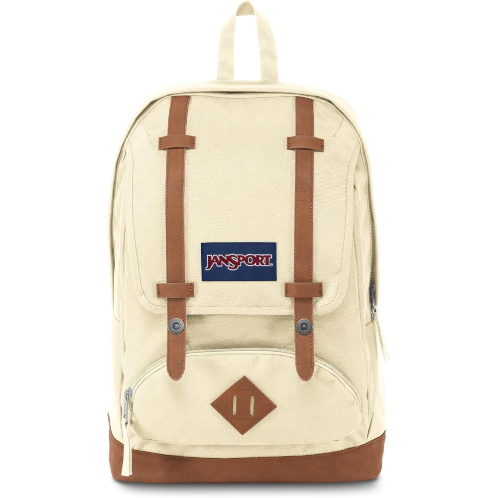 imageJanSport Cortlandt Laptop Backpack Black 15 Laptop SleeveSynthetic Leather Shoulder Computer Bag with Large Compartment Padded Straps Rucksack for Men WomenCoconut