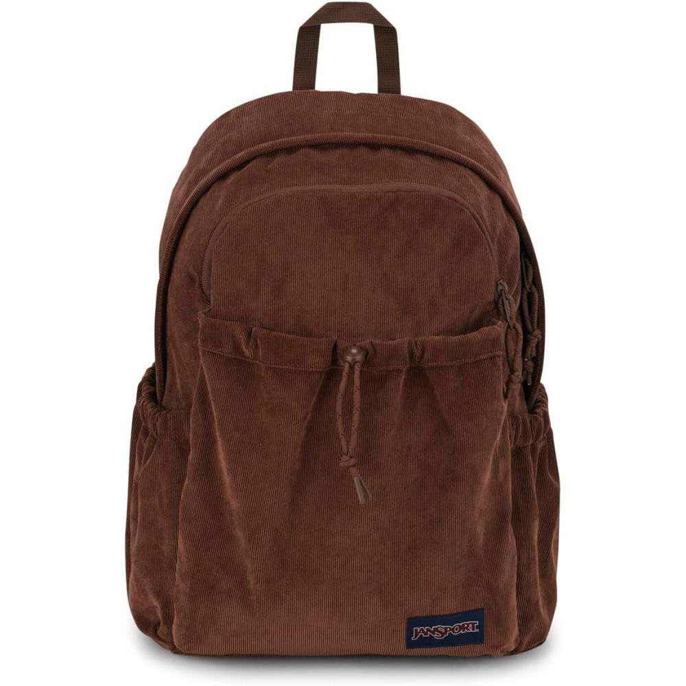 imageJanSport Lounge Pack FX  Large Main Compartment Dual Water Bottle Pockets Front Drawcord Pocket Padded Laptop Sleeve Black CorduroyBasic Brown