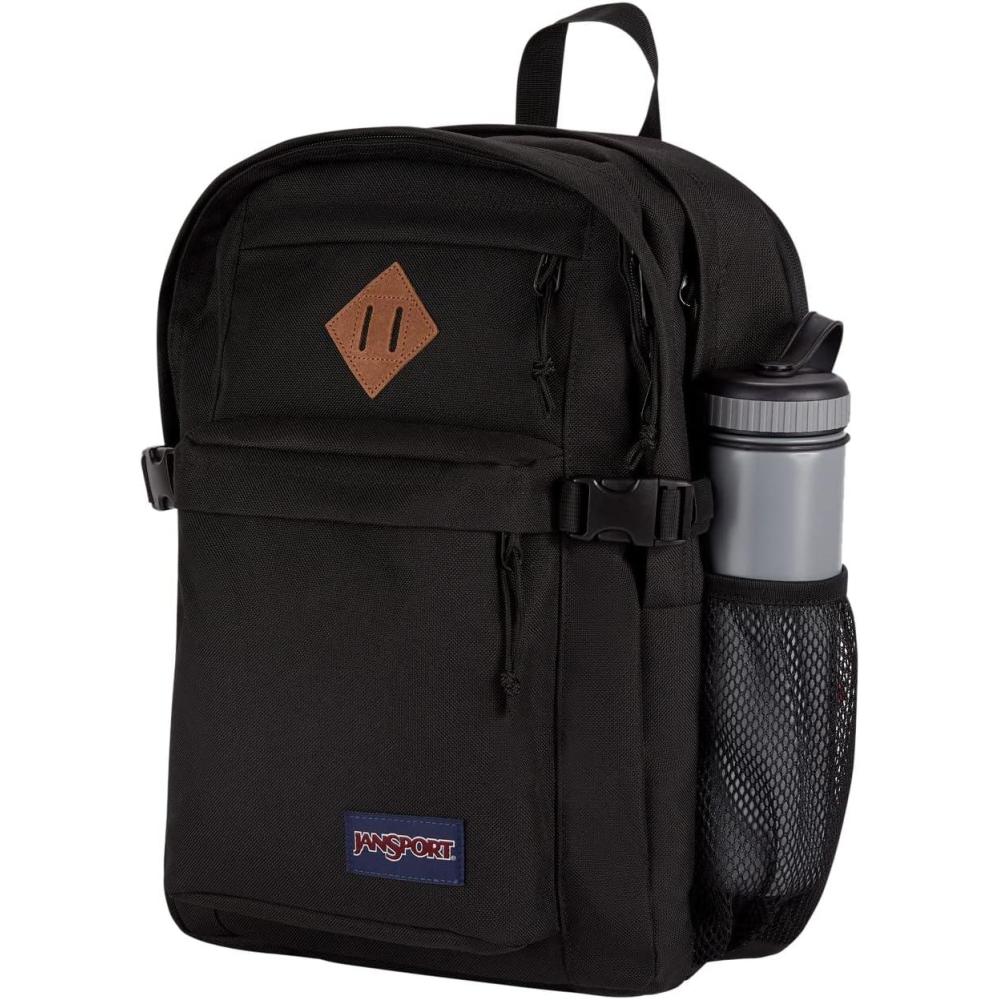 imageJanSport Main Campus FX Backpack  Travel or Work Bag w 15Inch Laptop Pack with Leather Trim BlackBlack