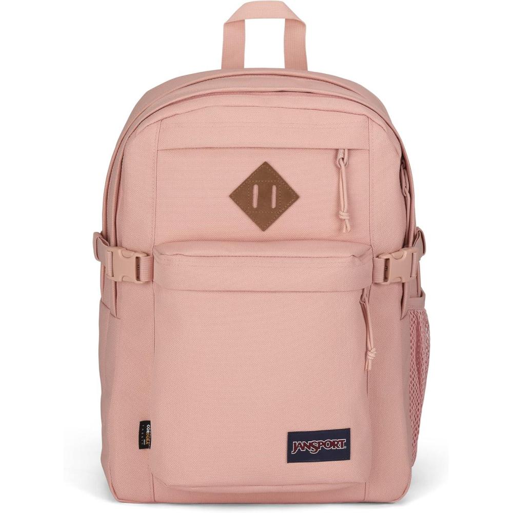 imageJanSport Main Campus FX Backpack  Travel or Work Bag w 15Inch Laptop Pack with Leather Trim BlackMisty Rose