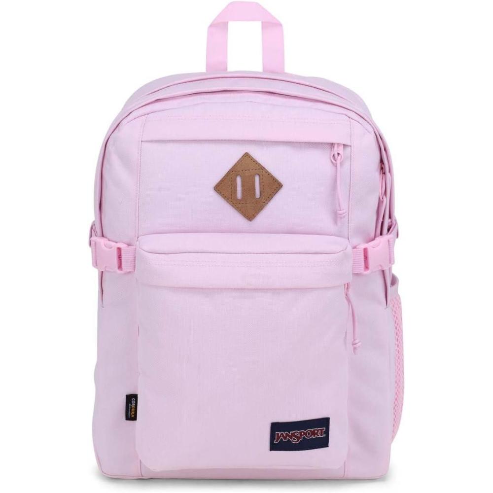 imageJanSport Main Campus FX Backpack  Travel or Work Bag w 15Inch Laptop Pack with Leather Trim BlackPink Ice