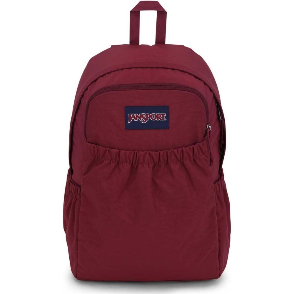 imageJanSport Slouch Pack  Fully Padded Back Panel  Comfortable and Ideal Storage  Blue DuskRusset Red