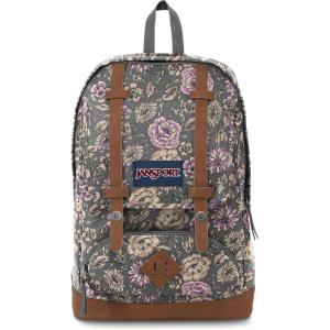 JanSport Cortlandt Laptop Backpack, Black, 15” Laptop Sleeve-Synthetic Leather Shoulder Computer Bag with Large Compartment, Padded Straps- Rucksack for Men, Women(Boho Floral Gra)