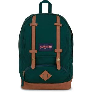 JanSport Cortlandt Laptop Backpack, Black, 15” Laptop Sleeve-Synthetic Leather Shoulder Computer Bag with Large Compartment, Padded Straps- Rucksack for Men, Women(Deep Juniper)