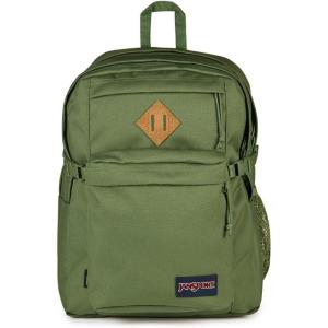 JanSport Main Campus FX Backpack – Travel or Work Bag w 15-Inch Laptop Pack with Leather Trim, Black(Cargo Green)