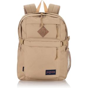 JanSport Main Campus FX Backpack – Travel or Work Bag w 15-Inch Laptop Pack with Leather Trim, Black(Travertine)