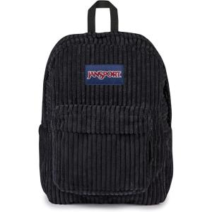 JanSport Superbreak Plus FX Backpack – Work, Travel, or Laptop Bag with Water Bottle Pocket – Surreal Corduroy Coconut(Surreal Corduroy Black)