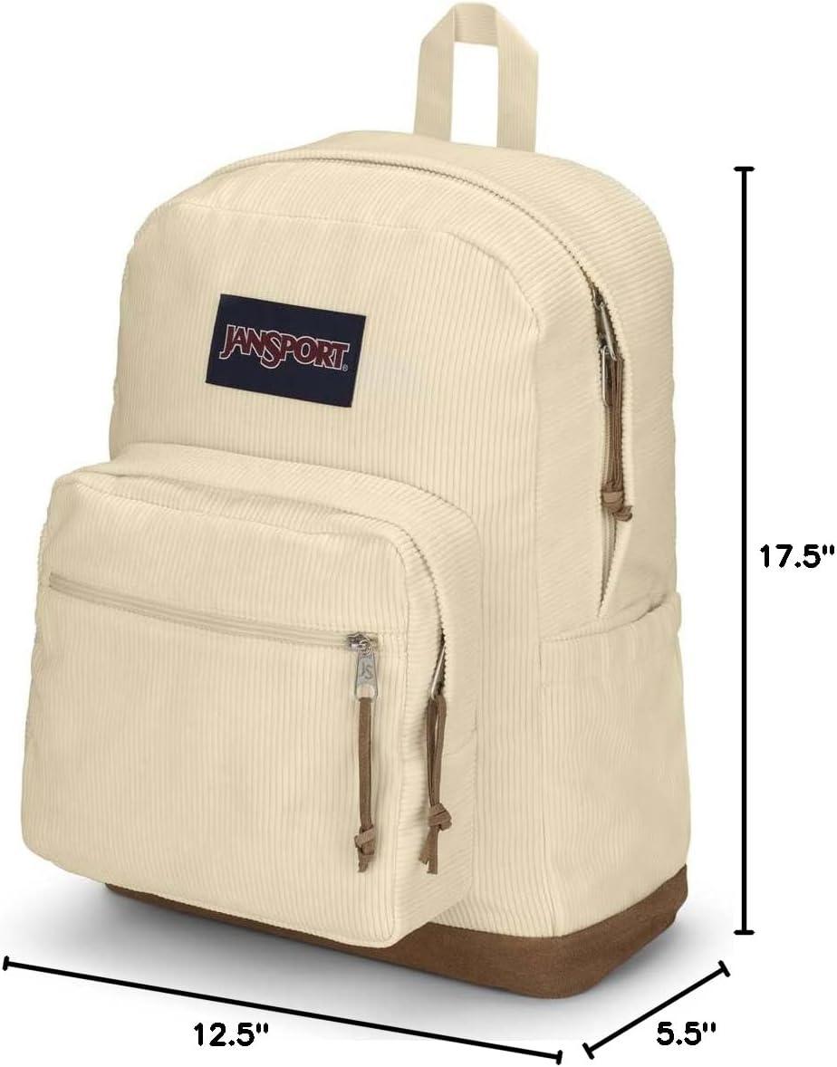 imageJanSport Right Pack Expressions Backpack  Travel Work or Laptop Bag  Curry CorduroyCoconut Corduroy