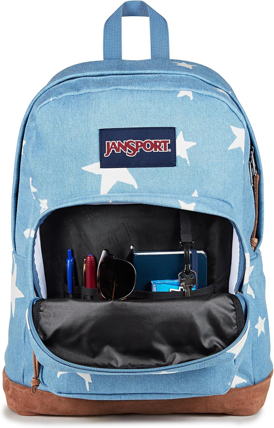 imageJanSport Right Pack Expressions Backpack  Travel Work or Laptop Bag  Curry CorduroyDischarge Denim Star