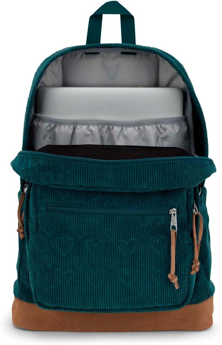 imageJanSport Right Pack Expressions Backpack  Travel Work or Laptop Bag  Curry CorduroyEmbossed Hearts Green