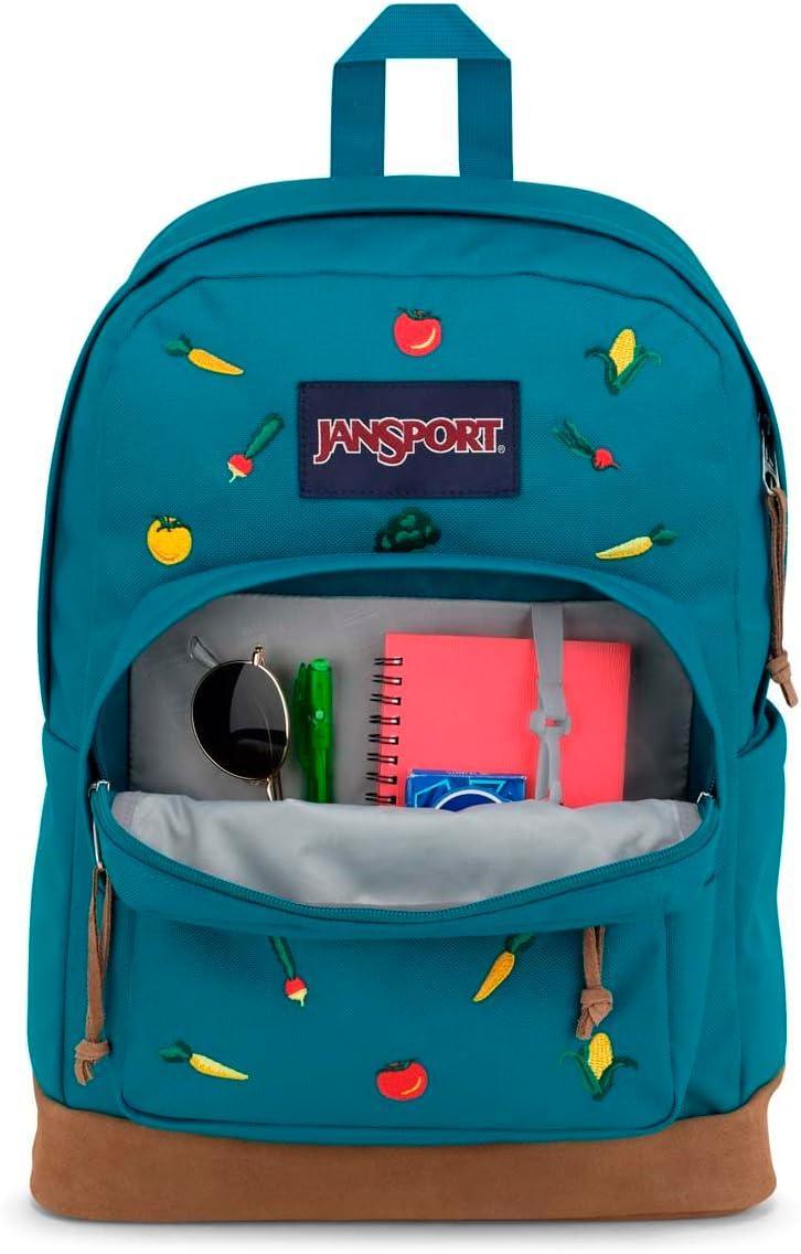imageJanSport Right Pack Expressions Backpack  Travel Work or Laptop Bag  Curry CorduroyEmbroidered Veggies