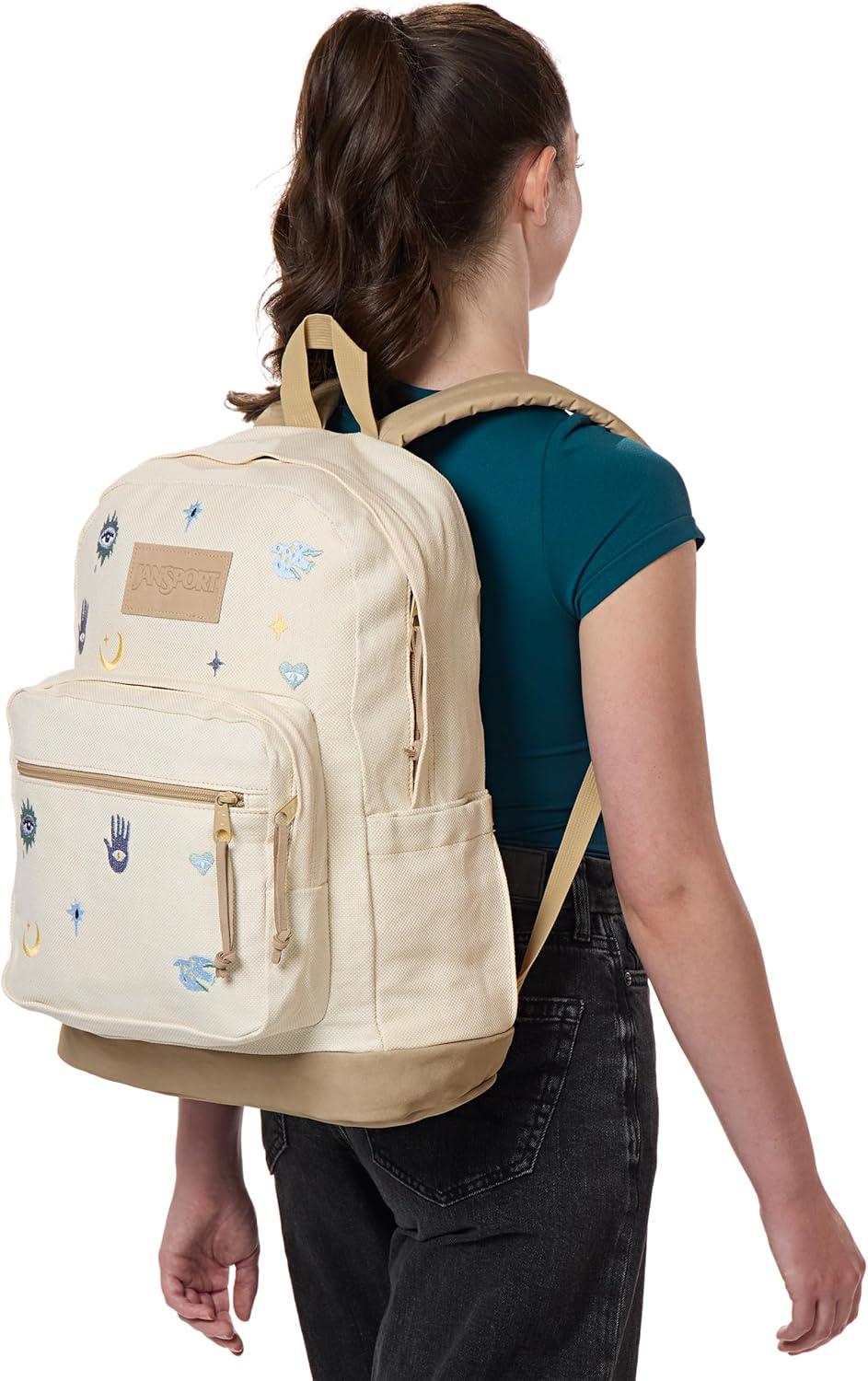 imageJanSport Right Pack Expressions Backpack  Travel Work or Laptop Bag  Curry CorduroySurreal Mirage Embroidery