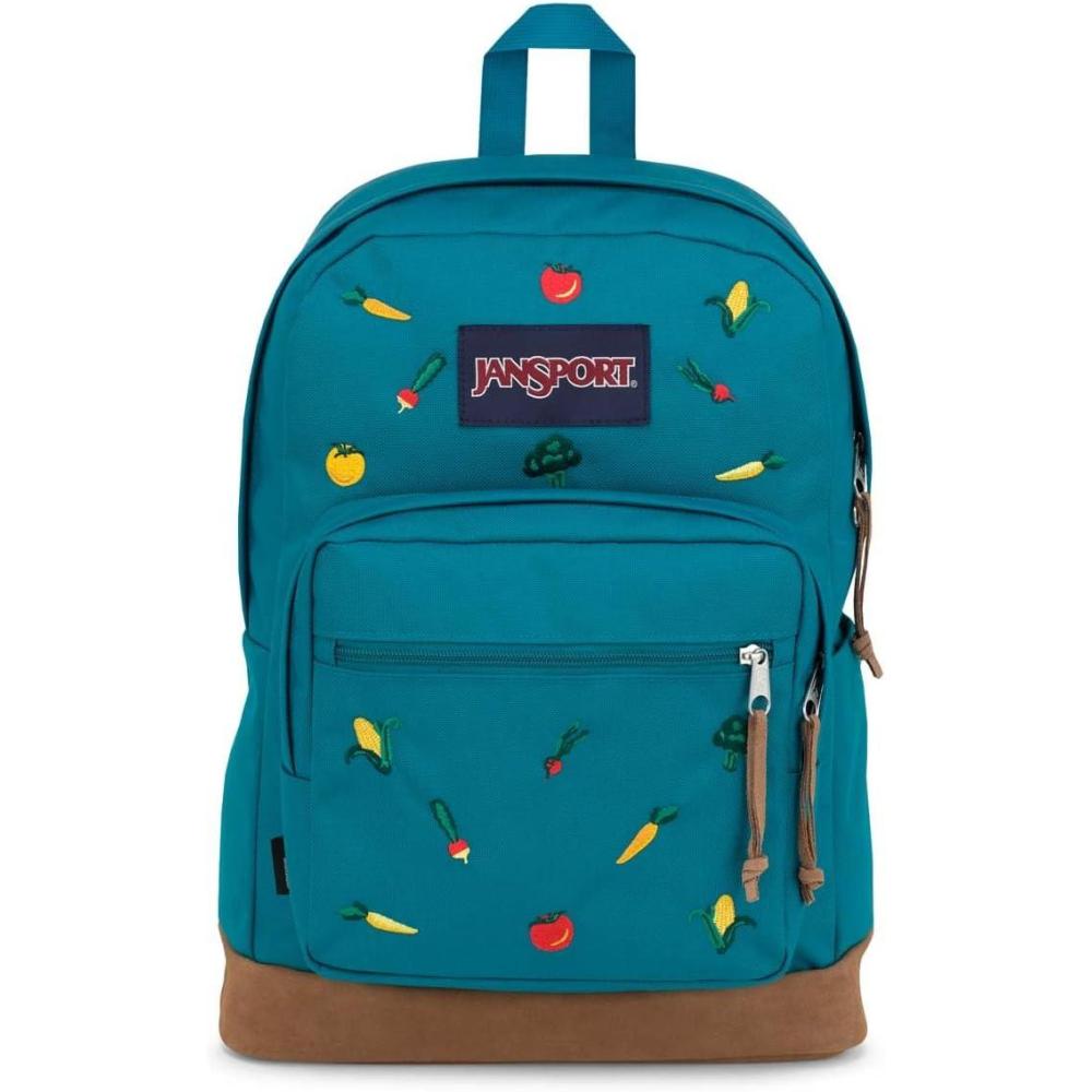 imageJanSport Right Pack Expressions Backpack  Travel Work or Laptop Bag  Curry CorduroyEmbroidered Veggies