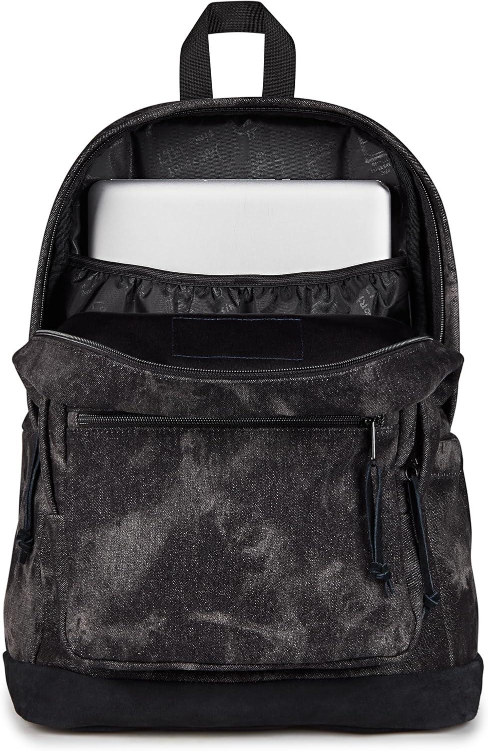 imageJanSport Right Pack Expressions Backpack  Main Compartment 15inch Padded Laptop Compartment Side Water Bottle Pocket Utility Pocket with Zippered Rain Flap Denim Wash BlackDenim Wash Black