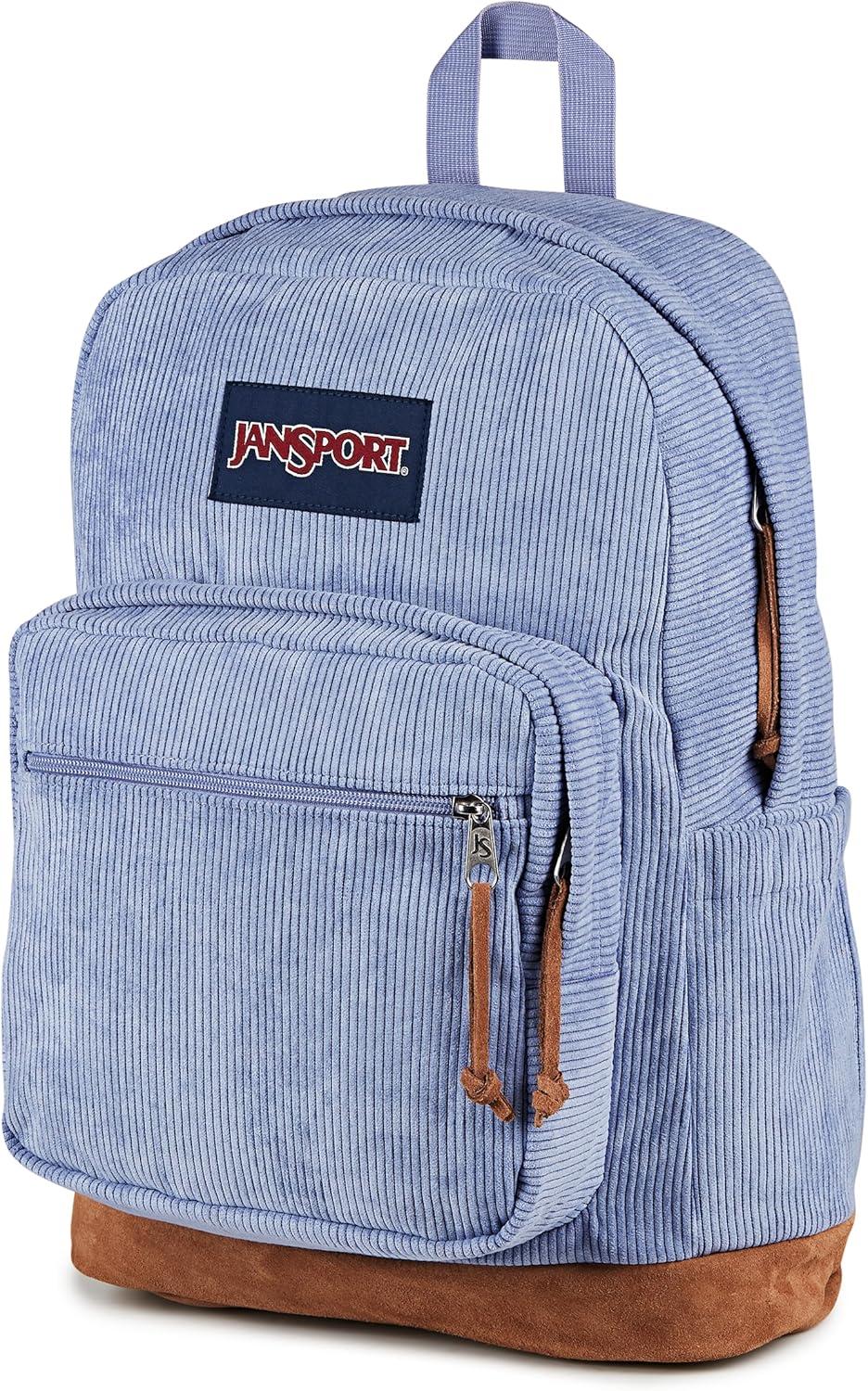 imageJanSport Right Pack Expressions Backpack  Main Compartment 15inch Padded Laptop Compartment Side Water Bottle Pocket Utility Pocket with Zippered Rain Flap Denim Wash BlackLavender Ash Corduroy