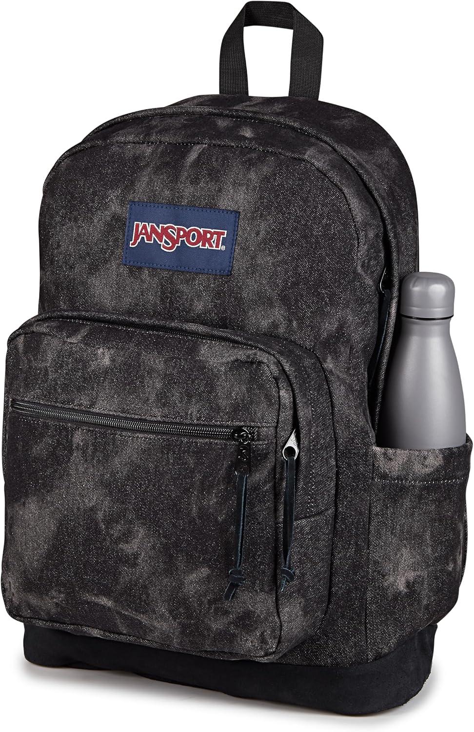 imageJanSport Right Pack Expressions Backpack  Main Compartment 15inch Padded Laptop Compartment Side Water Bottle Pocket Utility Pocket with Zippered Rain Flap Denim Wash BlackDenim Wash Black