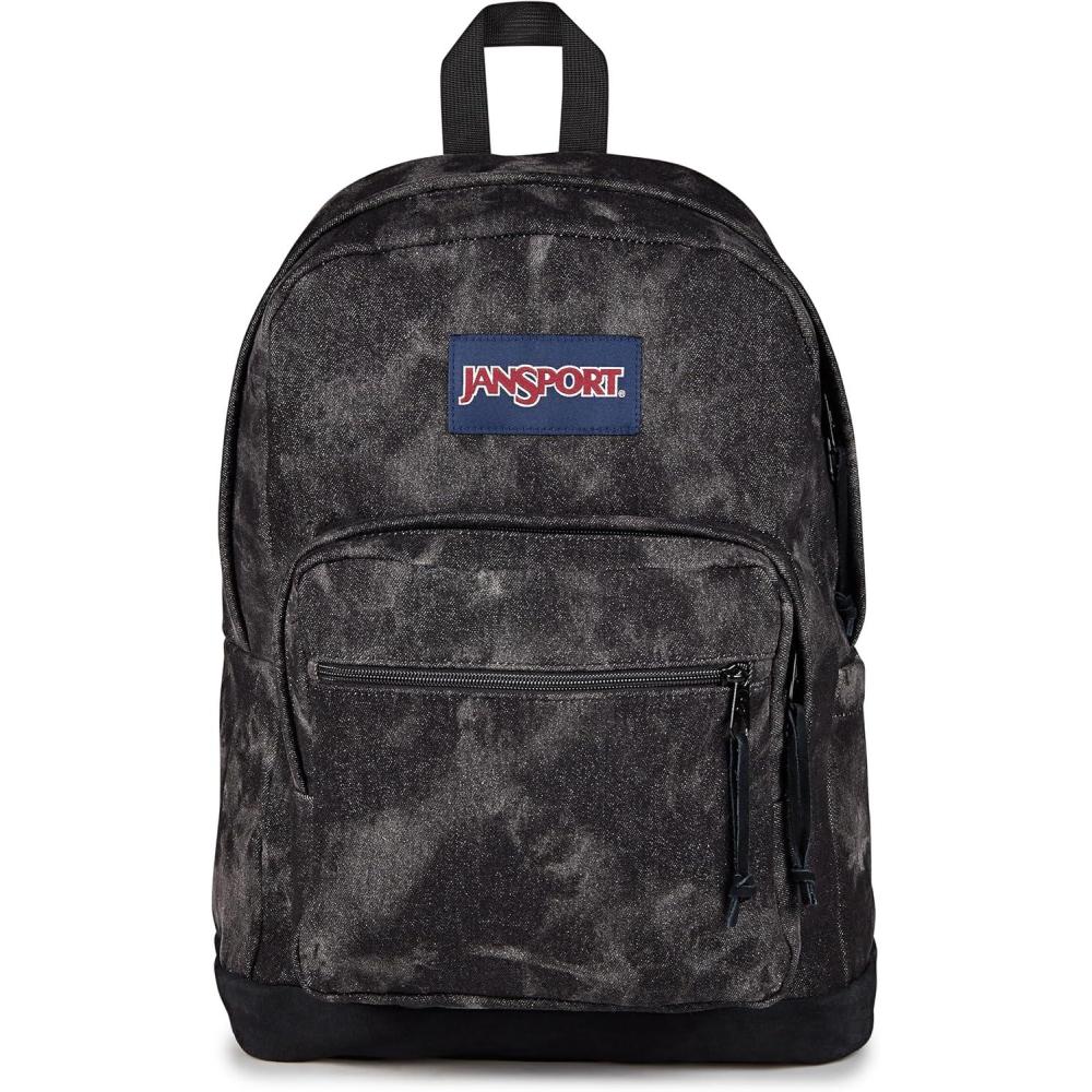 imageJanSport Right Pack Expressions Backpack  Main Compartment 15inch Padded Laptop Compartment Side Water Bottle Pocket Utility Pocket with Zippered Rain Flap Denim Wash BlackDenim Wash Black