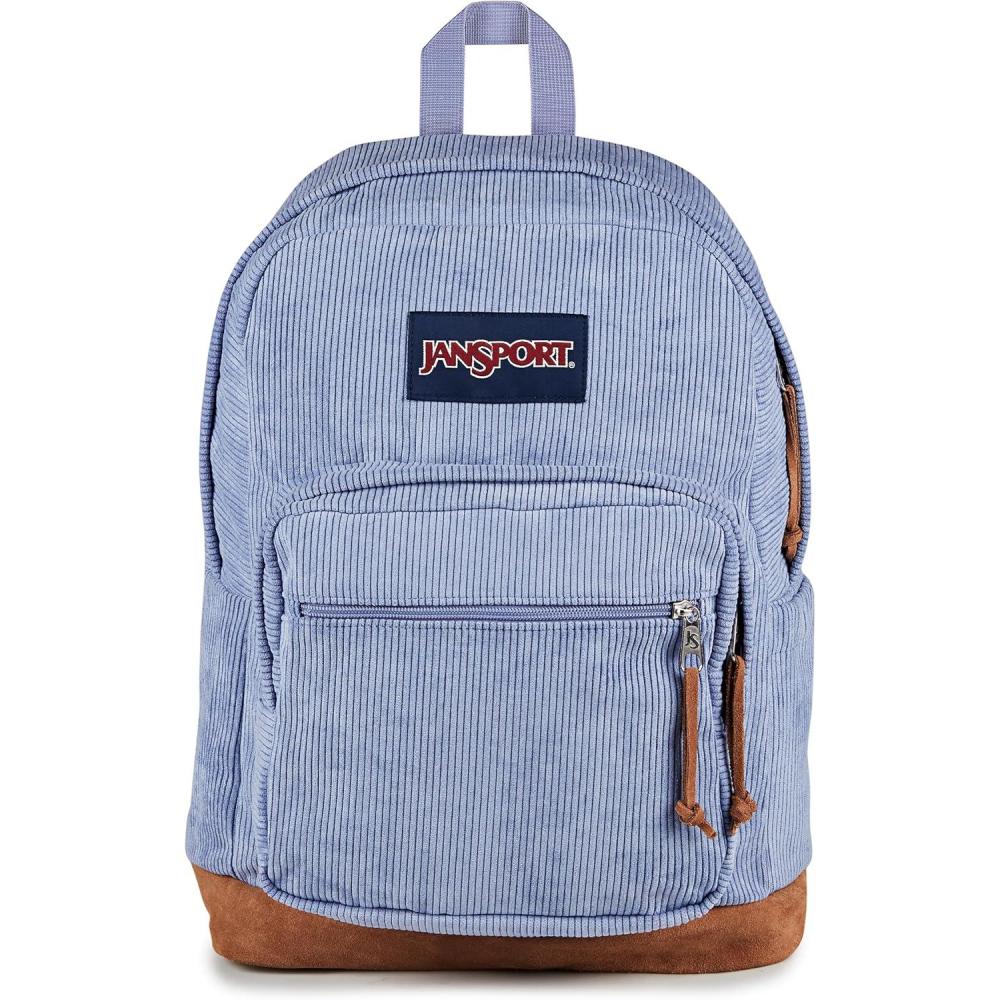 imageJanSport Right Pack Expressions Backpack  Main Compartment 15inch Padded Laptop Compartment Side Water Bottle Pocket Utility Pocket with Zippered Rain Flap Denim Wash BlackLavender Ash Corduroy