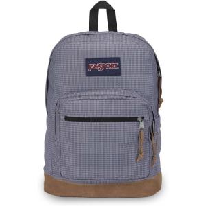 JanSport Right Pack Expressions Backpack – Main Compartment, 15-inch Padded Laptop Compartment, Side Water Bottle Pocket, Utility Pocket with Zippered Rain Flap, Denim Wash Black(Houndstooth Pastel Lilac)