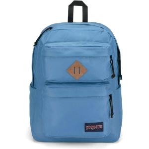 JanSport Double Break Backpack – 15-inch Padded Laptop Compartment, Dual Water Bottle Pockets, Internal Organizer, Large Main Compartment, Cargo Green(Elemental Blue)